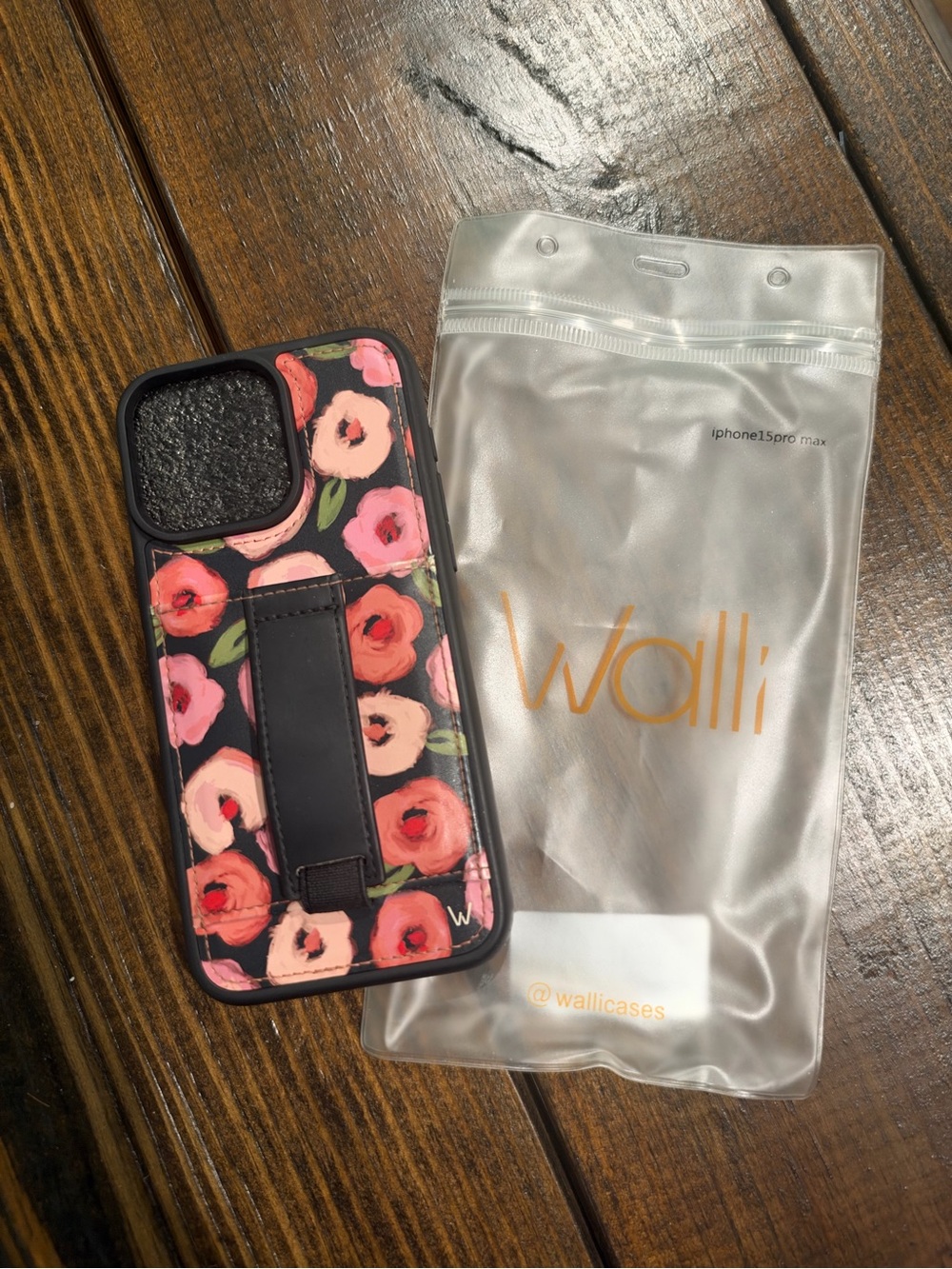 Wallis Floral Grip Case for iPhone 15 Pro Max - Black with Pink Floral